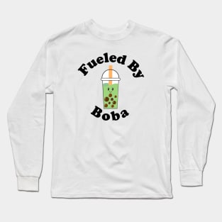 Fueled By Boba Cute Matcha Boba Milk Tea Long Sleeve T-Shirt